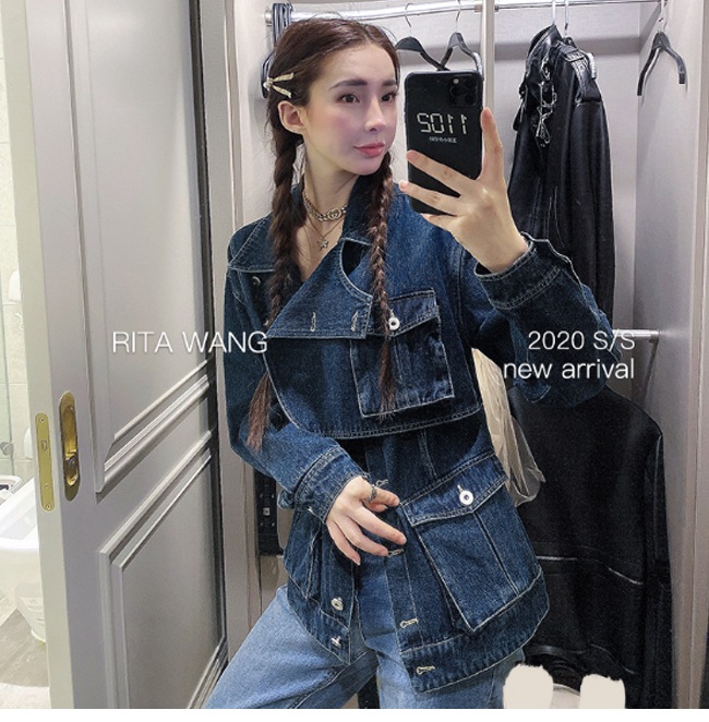 デニムジャケット デニムアウター デニム　CHIC レディース トップス 秋冬 新作 20代 30代 高級 高品質 体型カバー ゆったり INS インスタ