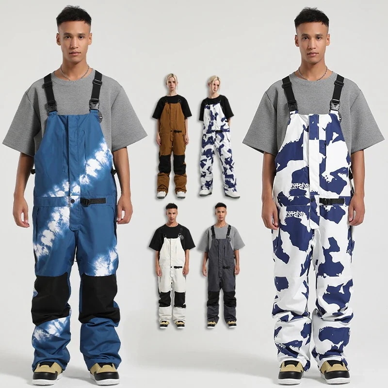 スノーボードウェア スノボウェア ビブパンツ オールインワン つなぎ スキーウェア レディース 韓国風 スノーボード ウェア 乳牛柄