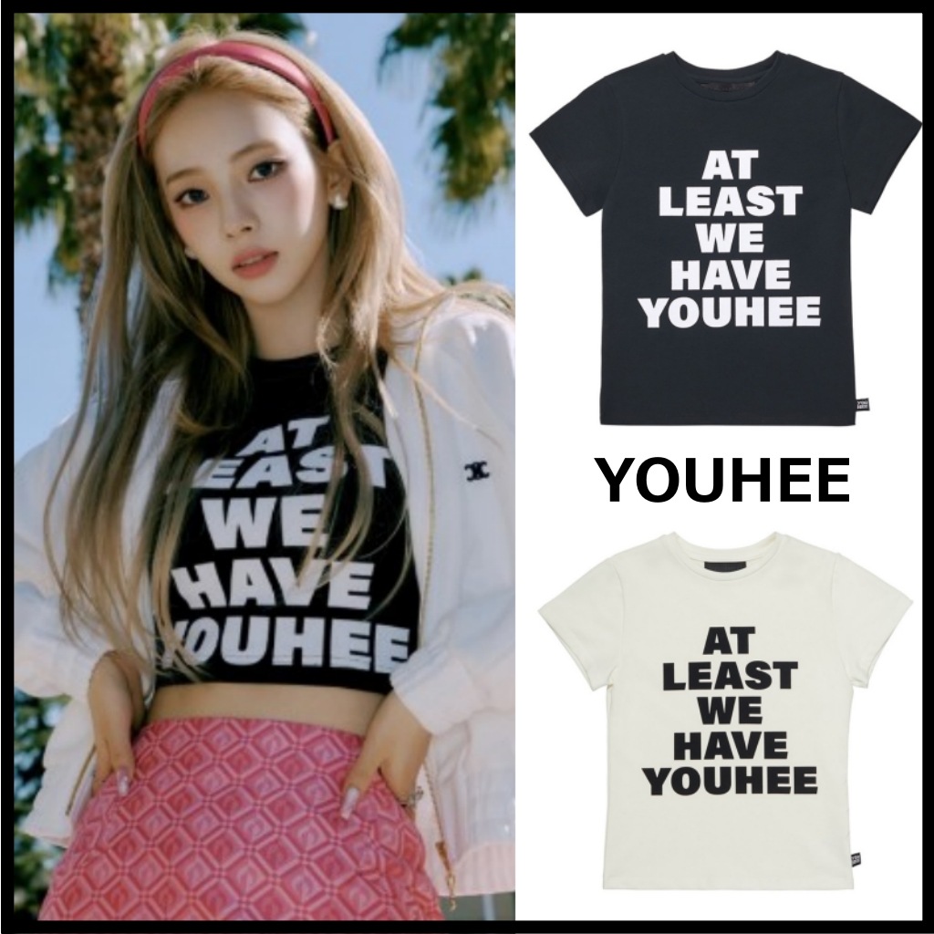 【YOUHEE】 YOUHEE LETTERING T-SHIRT Tシャツ [AESPA KARINA着用] レタリングTシャツ スリム Tシャツ AESPA カリナ着用 エスパ カリナ着用