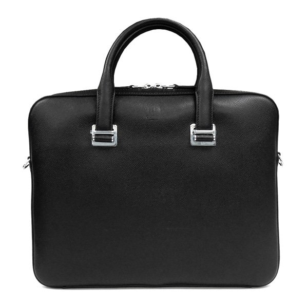 dunhill L3ZC3BA ダンヒル ボードン シングル ドキュメントケース ビジネスバッグ 型押カーフレザー ブラック×シルバー