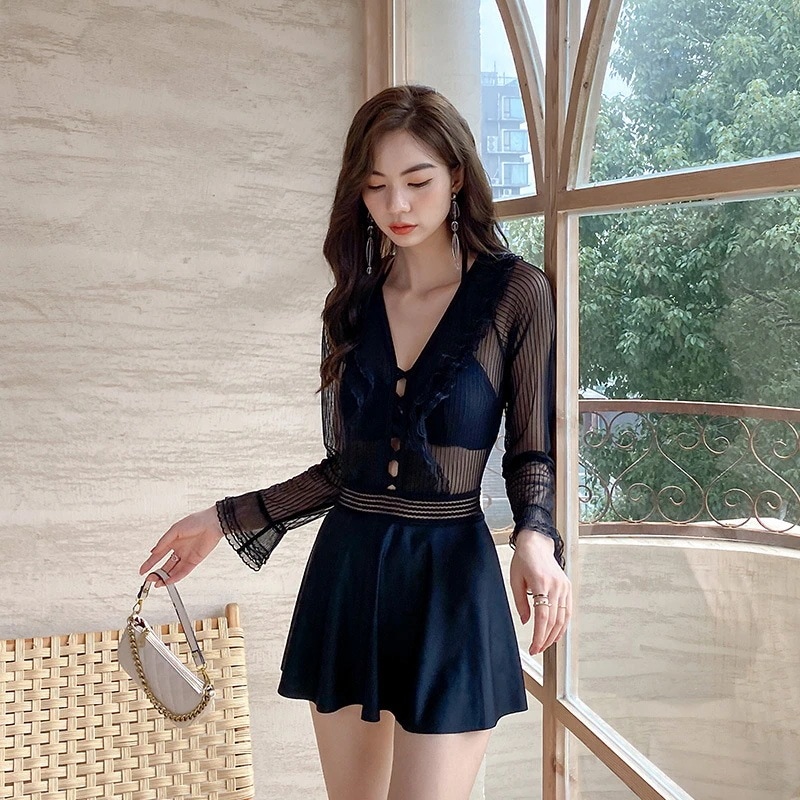 【SW.上品】 レースカバー ワンピ水着 ハイウエスト カップ付き 温泉 水着 体型カバー ビキニ 水陸両用 ラッシュガード 体型カバー 日焼け止め メガ割30%までに制限