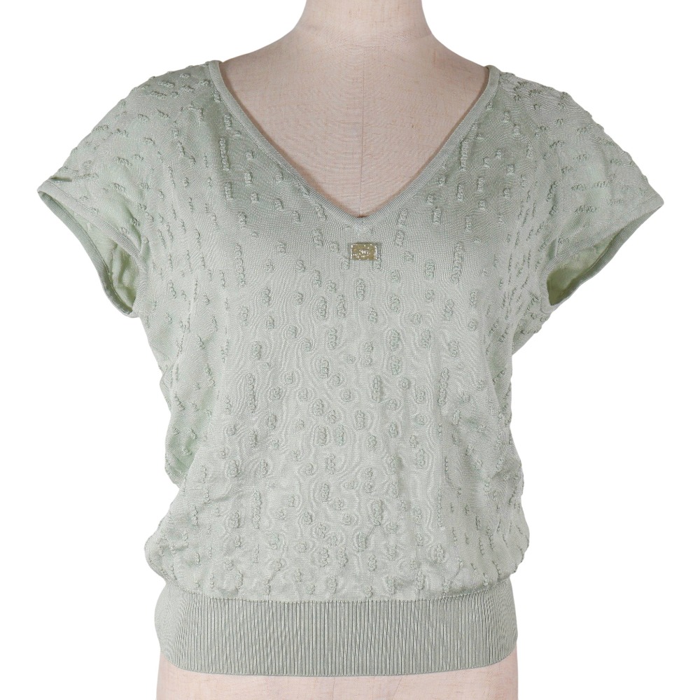 ココマーク 半袖 P43857K04517 ニット レーヨン パステルグリーン レディース 中古品 Aランク
