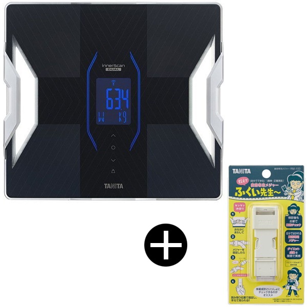 RD-912-BK メタリックブラック インナースキャンデュアル デュアルタイプ体組成計 + RM-100 腹囲専用メジャー 教えて ふくい先生～ セット