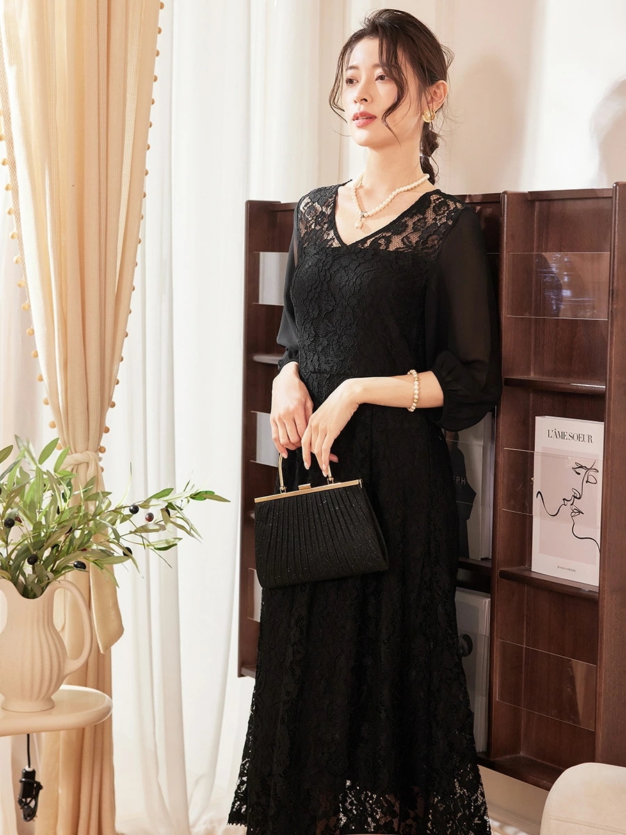 春 夏 大人 Vネックロング丈ワンピース 二次会 卒業式 入学式 お出かけ通勤 OL 発表会 宴会 カジュアル 同窓会 無地 フォーマル 結婚式 大人気 体型カバー 女性 同窓会 エレガントレディース 6,914円