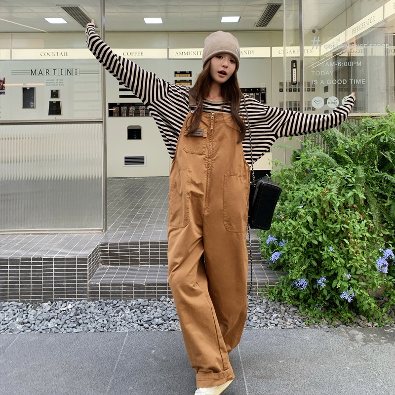 作業着 アメリカン レトロ リュック ズボン 女性 2024 春秋モデル ゆったり bf ダラダラ 風 経年変化 ワンピース ハーフパンツ ズボン