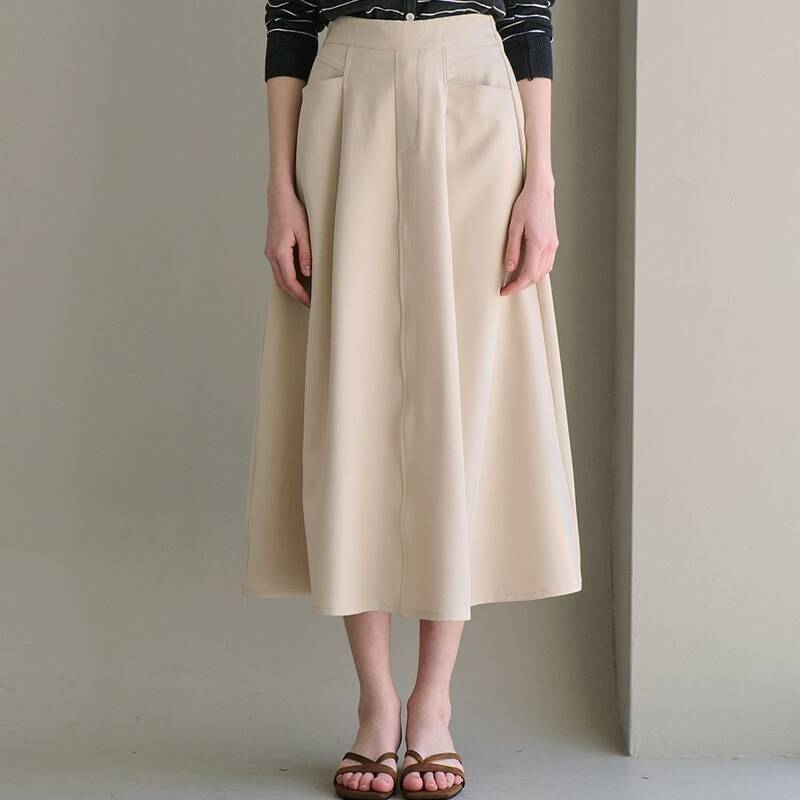 エアフレアロングスカート_2色展開