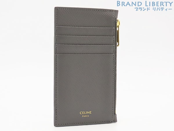 新品同様セリーヌコンパクトジップドカードホルダーカードケースパスケースコインケース小銭入れコンパクト財布グレー