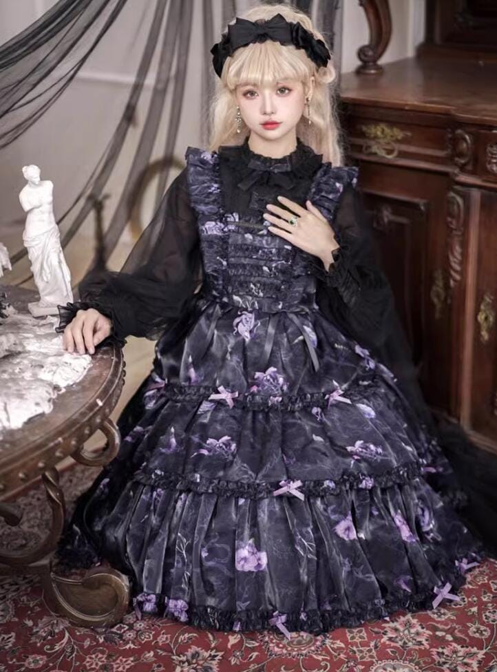 大好評 Lolita系/opワンピース　jsk　日常　写真　舞台　変装/ロリータ トップス 萌え レディース ゴスロリ ロリータファッション　変装　トップス 吊りスカート花嫁洋服　ティアードスカート