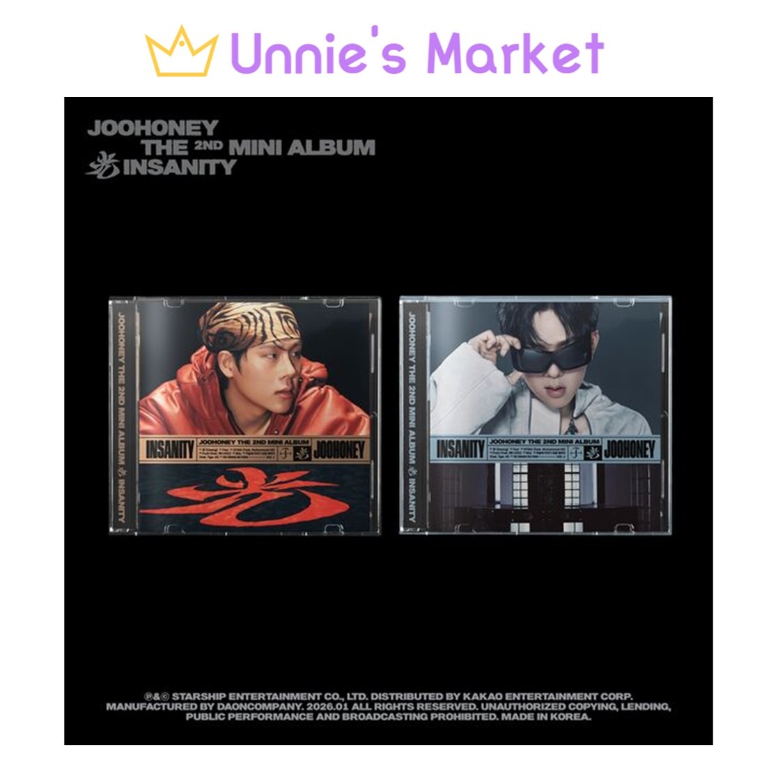 [SET] JOOHONEY(MONSTA X) - INSANITY JEWEL VER. (VER.1 / VER.2)