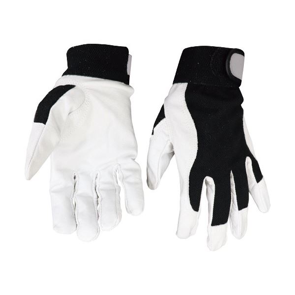 （まとめ）三重化学工業 ミエローブ マッスルレザー M ホワイト/ブラック 1双[x3]