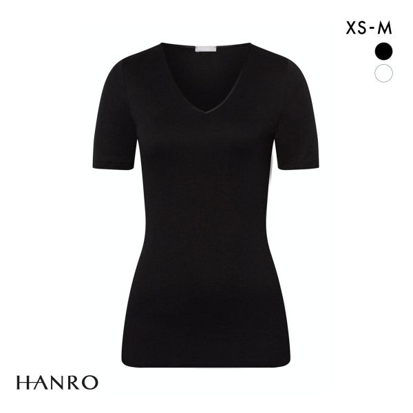 ハンロ コットン シームレス 半袖 トップス HANRO COTTON SEAMLESS Vネック