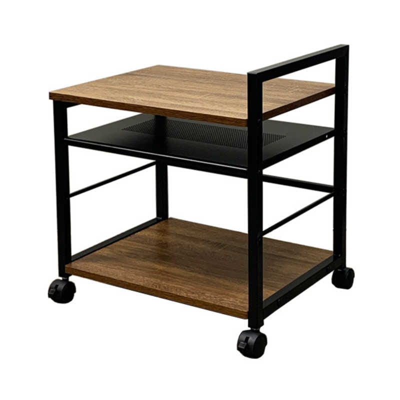 レメックスジャパン　デスクの下に収納可能 プリンターワゴン デスクワゴン(W48.5×D37×H53cm)(床から天板までの高さ：約45cm) 木目 REMEX　PJC-7001-WD2