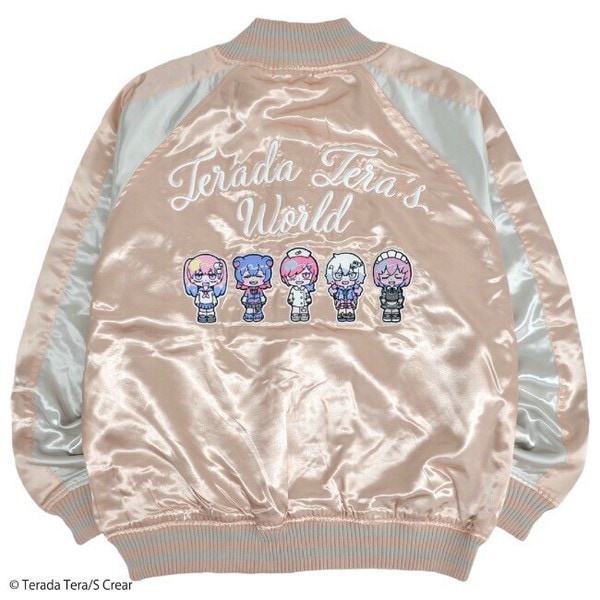 寺田てら スカジャン ジャケット アウター サテン 刺繍 長袖 クリエイター イラストレーター tt1833-704