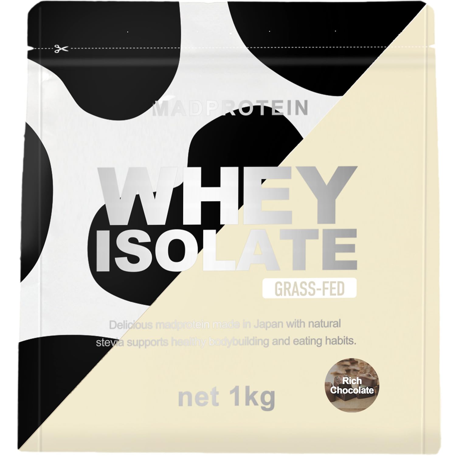 MAD PROTEIN(マッドプロテイン) アイソレート ホエイプロテイン WPI グラスフェッド (リッチチョコレート, 1kg)