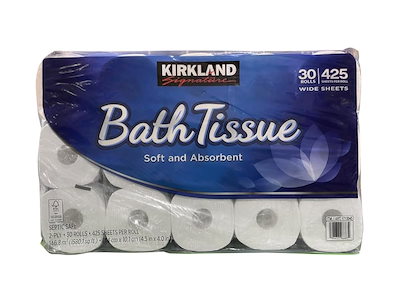 他サイト： Kirkland カークランド　トイレットペーパー(バスティッシュ)　ダブル（2枚重ね）　30巻の商品画像