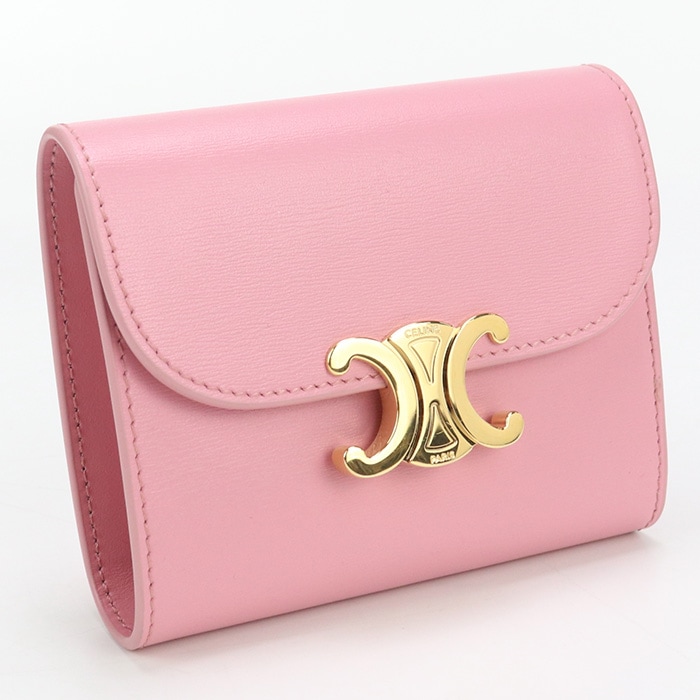 付属付き【美品】セリーヌ スモールフラップウォレット　トリオンフ　折財布 スモール フラップウォレット トリオンフ CE89486 三折財布 カーフ
