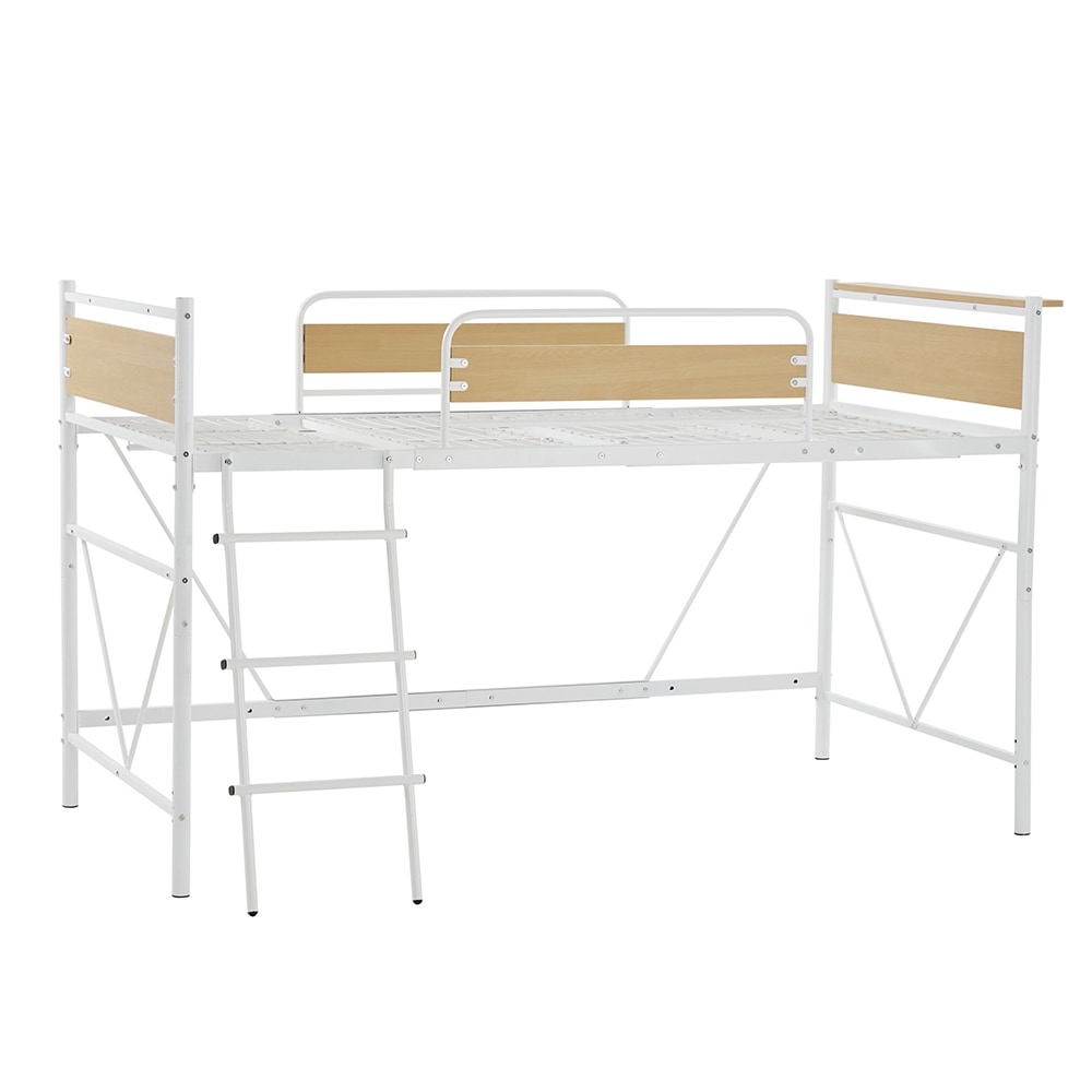 ロフトベッド パイプベッド シングル 耐荷重150kg 高さ125cm システムベッド ロータイプ ミドルタイプ 収納 北欧風 大人 一人暮らし ハンガーポール4本付属 スチール 耐震 ベッド 子供部