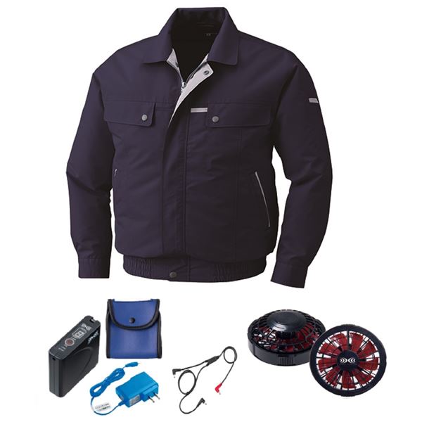 KU90450 空調服 綿/ポリ混紡 脇下マチ付 FAN2200BR/LISUPER1 ネイビー4L 26,462円