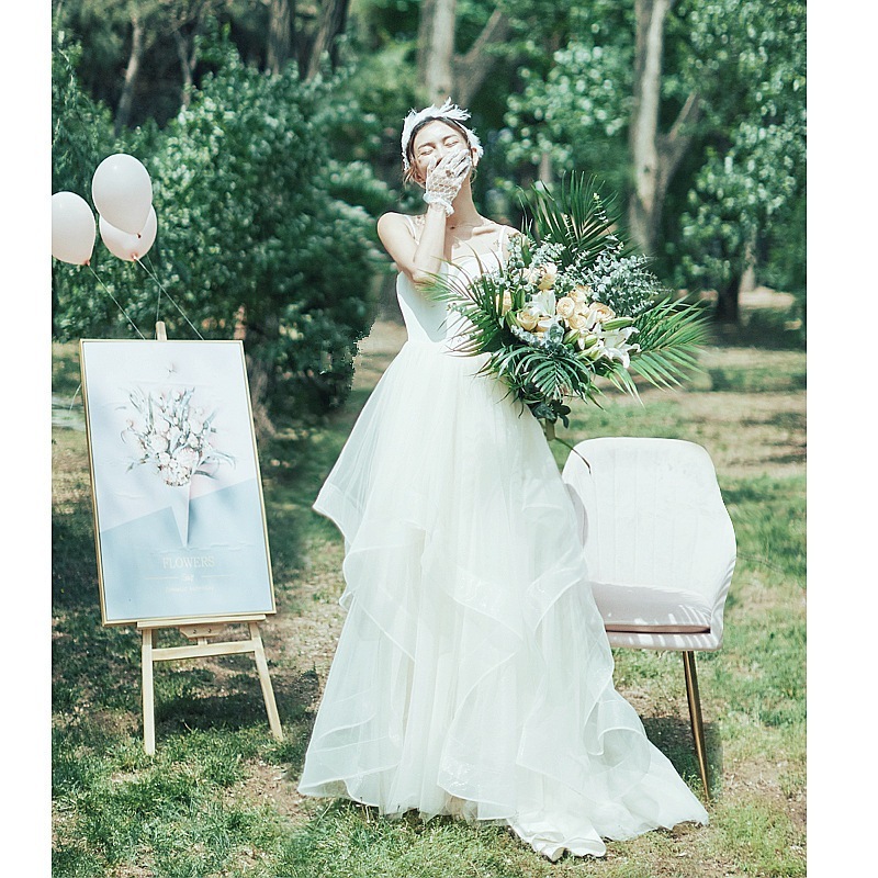 フォレストウェディングドレス2024ブライダルストラップウェディングドレススーパーファンタジー旅行写真ロングイブニングドレスウェディングドレス