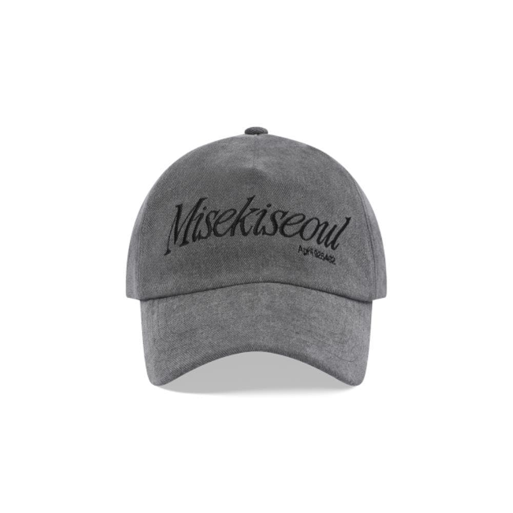 MISEKI SEOUL Serif logo ball cap CHARCOAL MSK252AC02CH