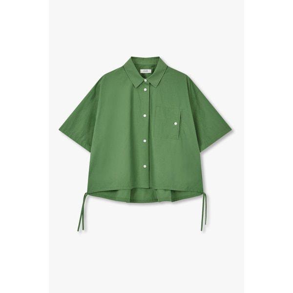 裾ストリング丈アンバランスシャツ 9105221179041