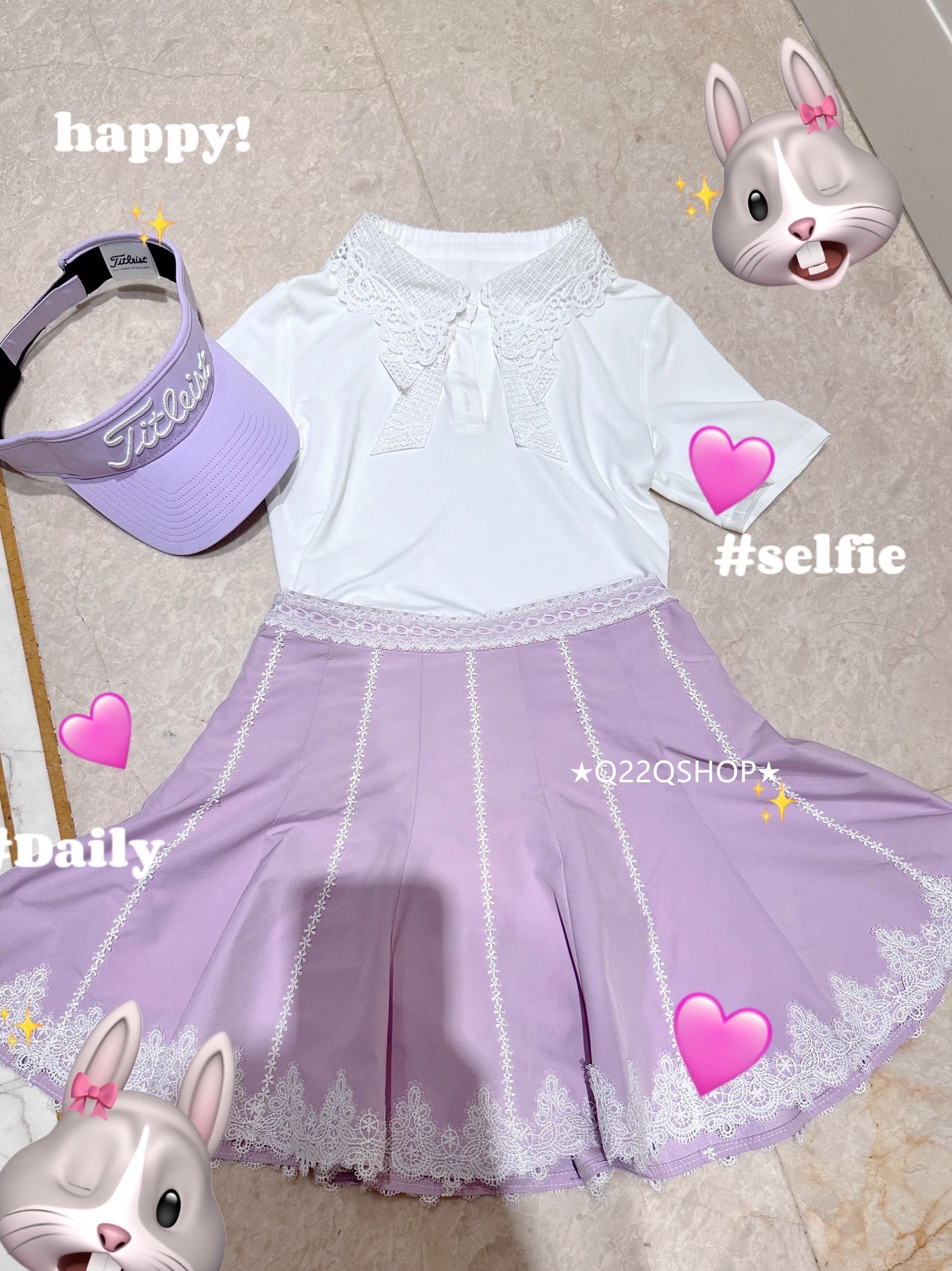 ゴルフウェア 2025 春夏 上下セット 半袖 Tシャツ スカート レース 速乾 白 紫 かわいい 痩せる 韓国風 レディース ゴルフスカート スポーツウェア テニスウェア