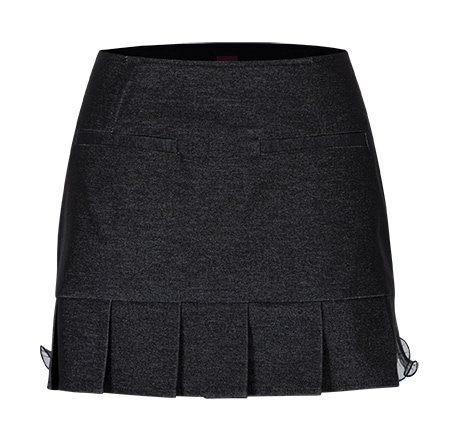 ブラックラッププリーツミニスカート