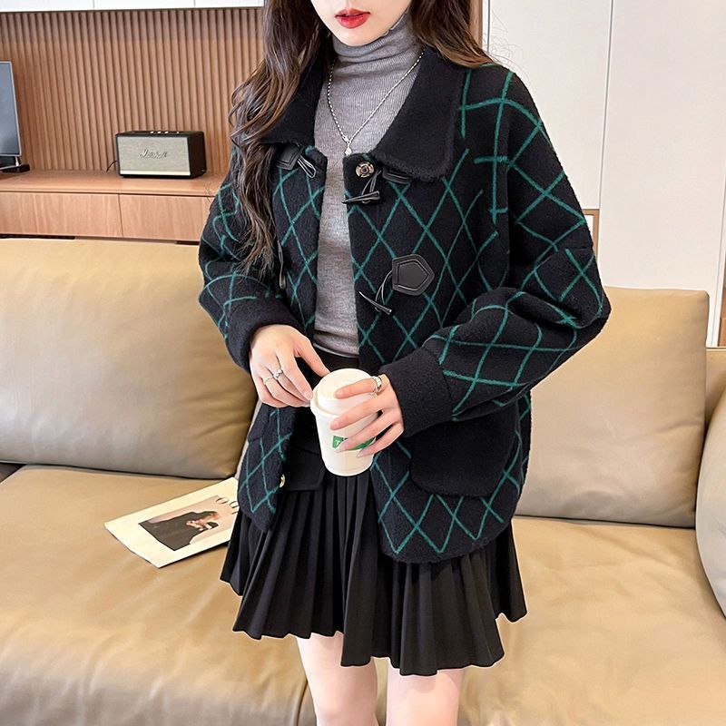 の小香風韓版コート女子金24新型金ゆるい洋気コウモリ袖上着カーディガン