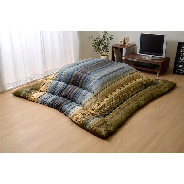 5185119 ギャッベ柄 こたつ布団 正方形 掛け単品 ラディ グリーン 205205cm [こたつ布団] メーカー直送