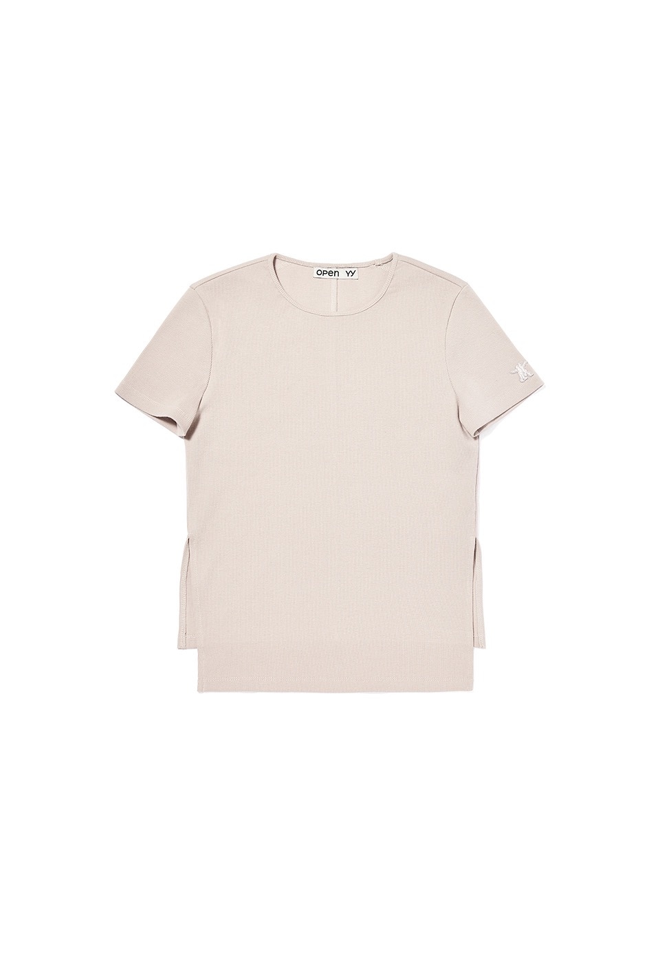 【OPEN Yy】 RIBBED SIDE SLIT TOP : WARM GRAY 8,170円