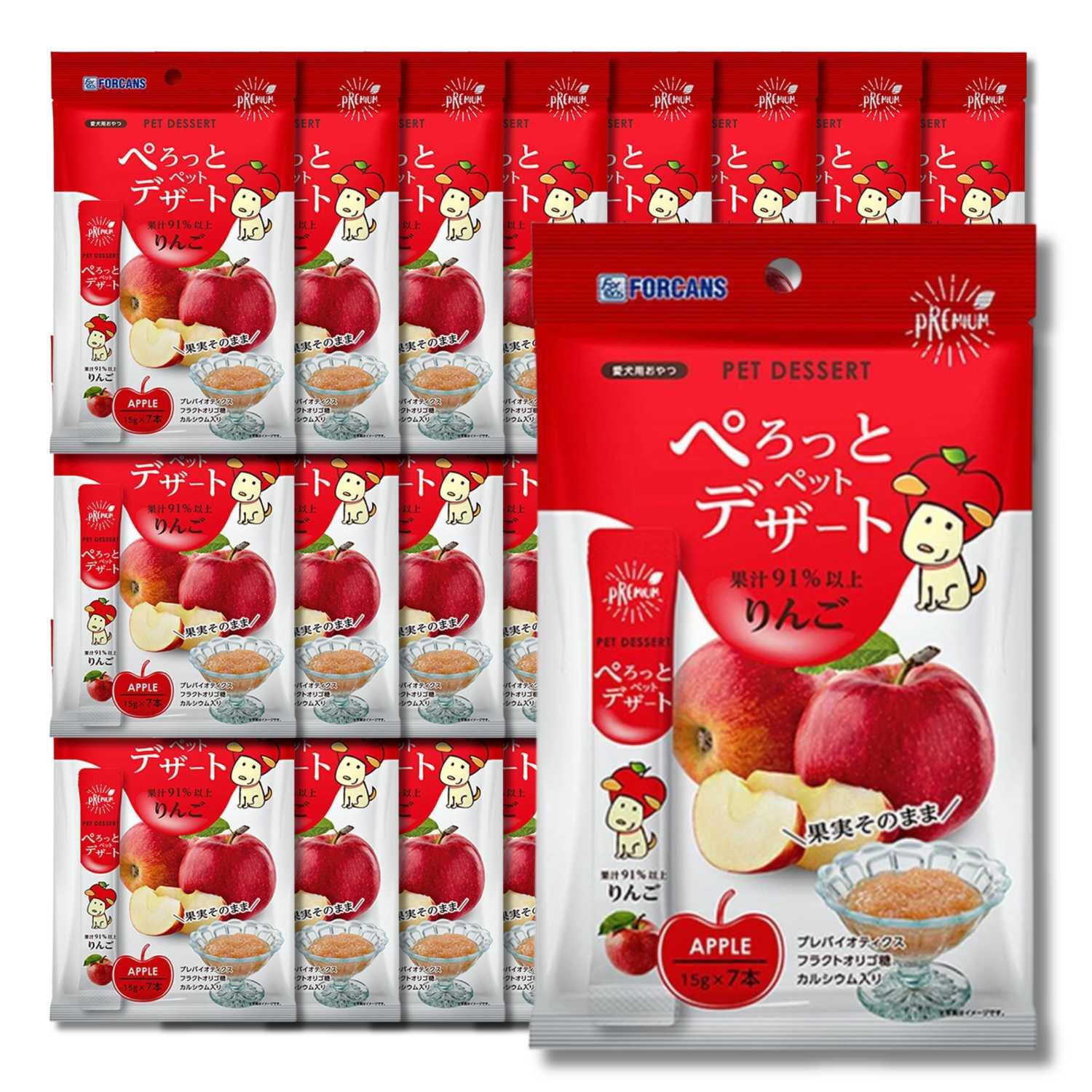 24個セット フォーキャンス ぺろっとペットデザート りんご 15g×7本