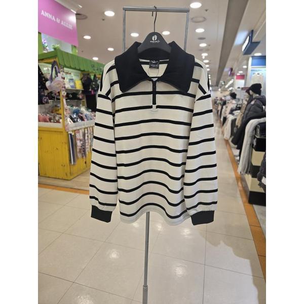 행텐틴즈 세이브존01 하이넥 반집업 니트 스트라이프 티셔츠 14540 031 812 05 (E45039465)