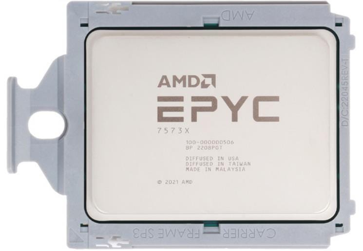 AMD EPYC 7573X 32 core 64 threads 2.8GHz 3.6GHz MAX 768MB L3 CACHE TDP 280W SP3 socket 129,250円