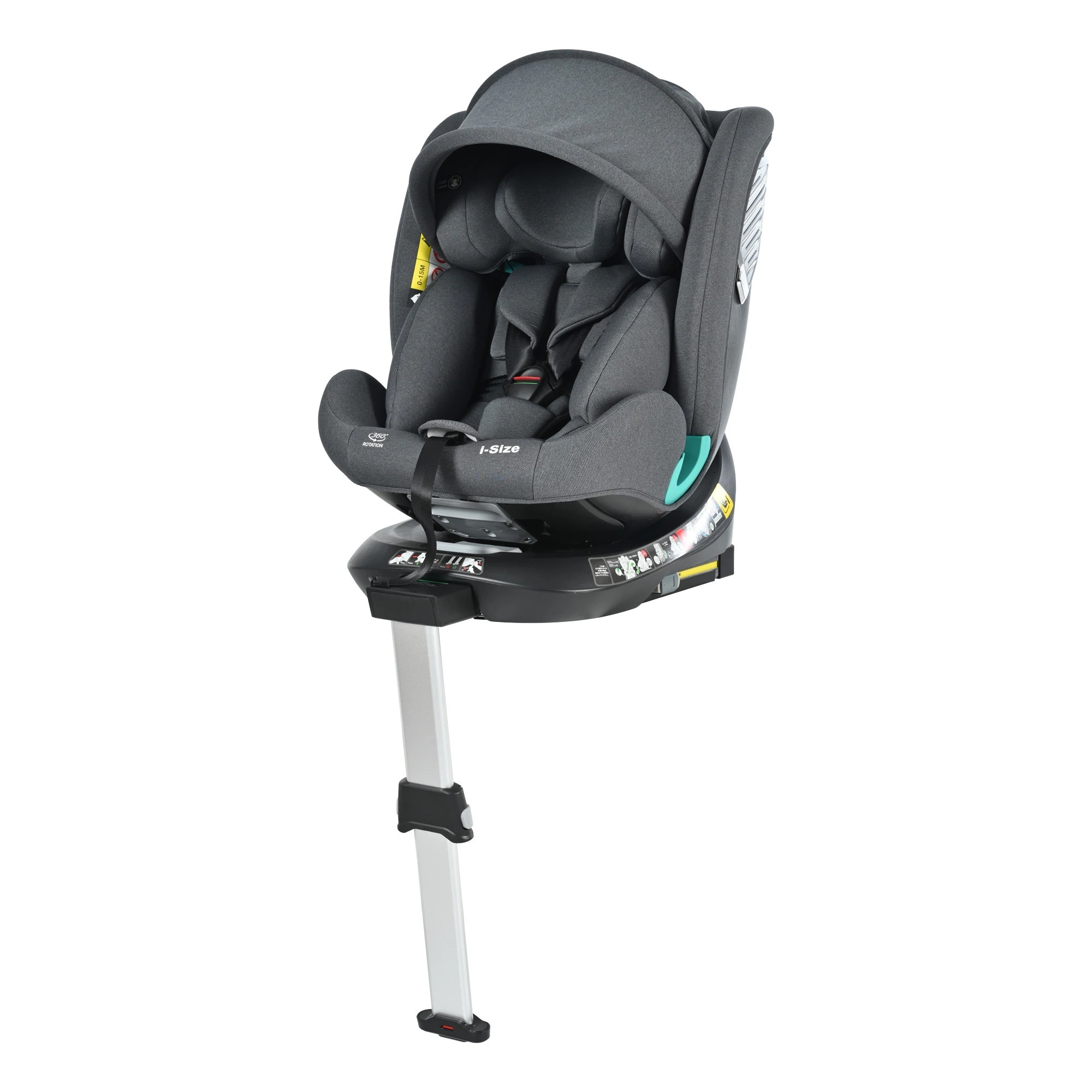 1764【サーポットレッグ】チャイルドシート 新生児 ISOFIX 0歳～12歳 360度回転式 40～150cm ジュニアシート 調節可能 洗える キャノピー付き ベビーシート 出産祝い 車【ダーク