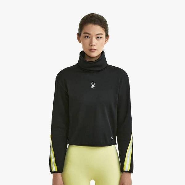 女性ランニングロゴテーピングハイネックTシャツ SPGWCNRL282WBLK 709806