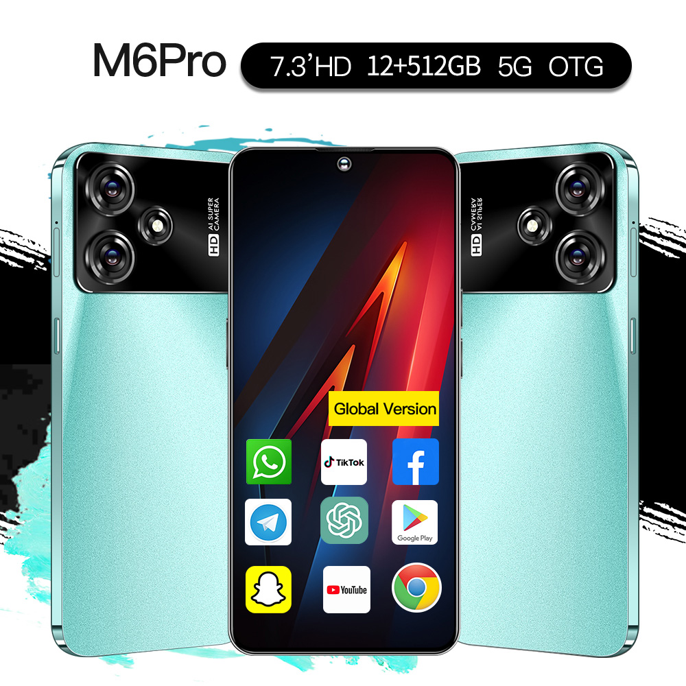スマホ 本体 M6 Pro Android13 スマートフォン 7.3インチ 12+256GB 10000mAh 108MP デュアルカメラ コスパ最高 新品 2025