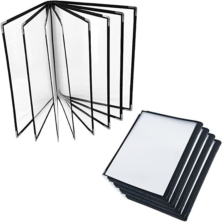 メニュー表 メニューブック 5冊セット お品書き 飲食店 業務用 中綴じ 両面仕様 A4対応 クリア( 16ページ)