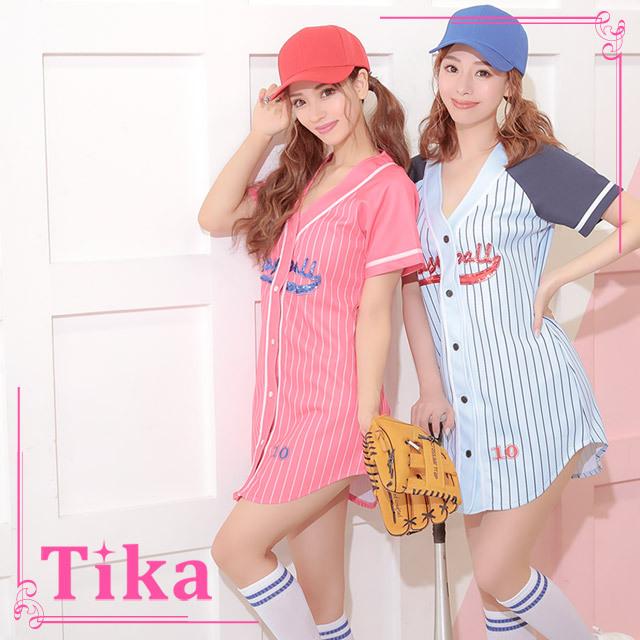 ハロウィン コスプレ 衣装 仮装 女子 ベースボール 野球 ワンピース コスチューム