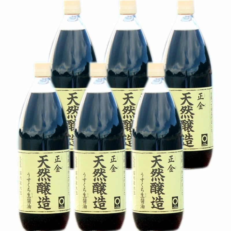 正金醤油 天然醸造うすくち生醤油 1000ml6本　1ケース 【業務用 正金醤油 うすくち醤油 淡口醤油 小豆島 天然醸造醤油 醤の郷 箱売り 業務用 食品ロス】
