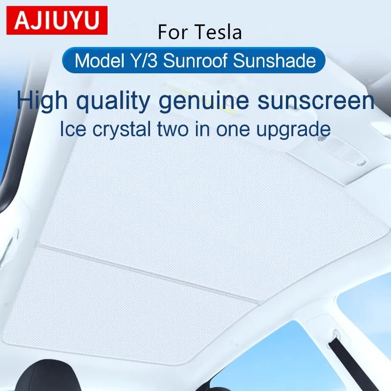 Ajiuyu-テスラモデル用サンシェードサンルーフ,3 y 2021-2023アップグレード,布バックル,サンシェード,ルーフ,リアスカイライト