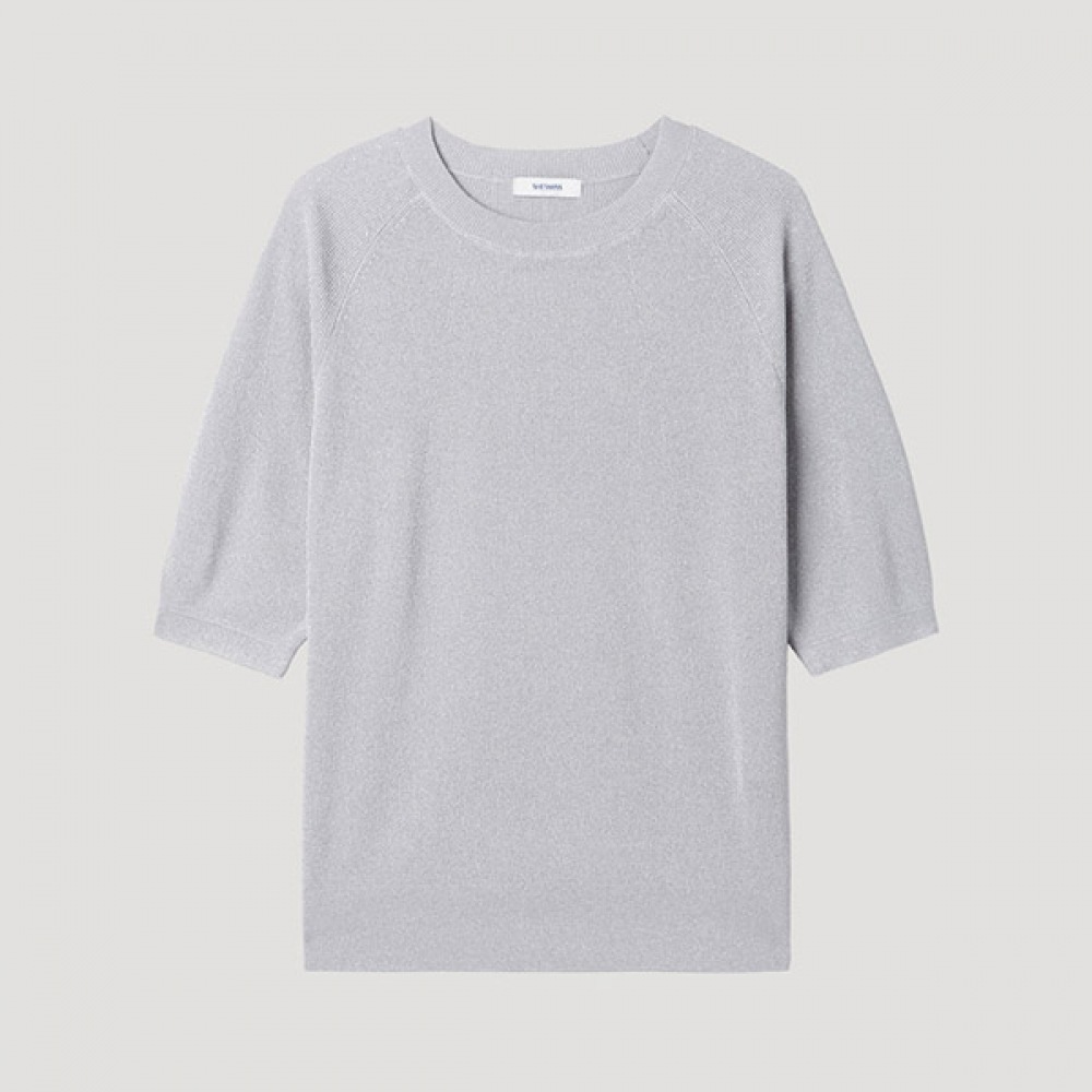 [シューズミス] ラウンドネックラグランハーフニット_SSKPOP22180_GR