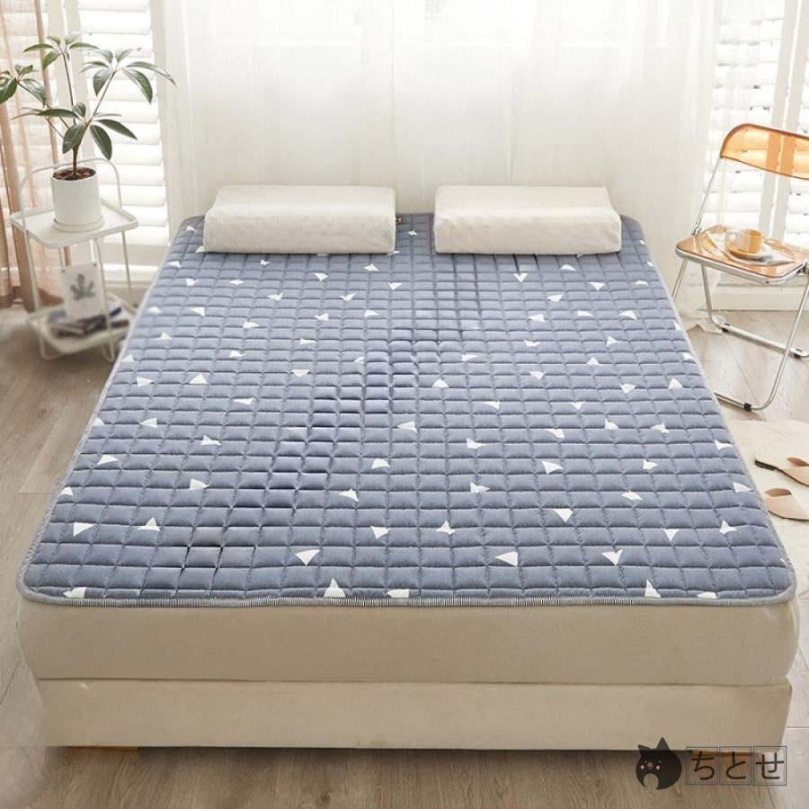 ベーシック 敷パッド マットレスパッド シングル 折り畳み式 洗える 通気 速乾タイプ ベッドパッド セミダブル 夏 敷き毛布 べっどぱっど 無地 吸汗通気