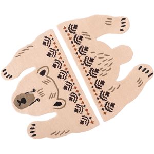 ラグ マット 絨毯 約幅60×奥行90×高さ1.8cm シロクマ アニマルアクセントラグ リビング ダイニング インテリア雑貨 生活雑貨