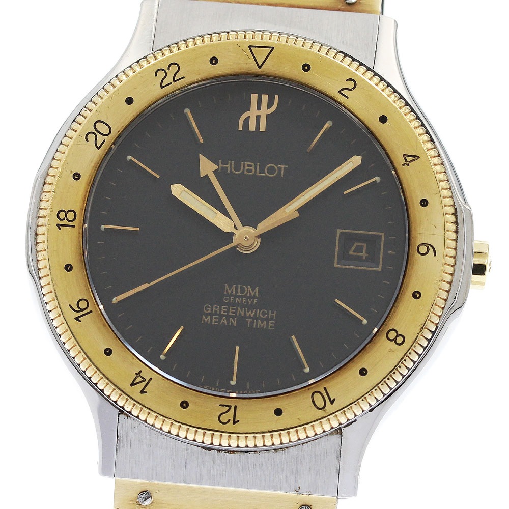 ウブロ HUBLOT 1570.110.2 MDM クラシック GMT クォーツ メンズ _943827【中古】
