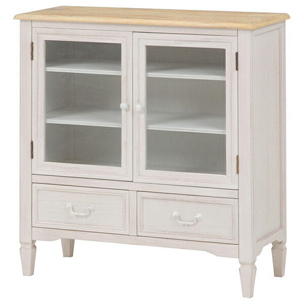 ブロカントシリーズ　キャビネット（ホワイト）　MCC-7324WH優しい雰囲気と高級感を感じられるアンティーク調の家具です