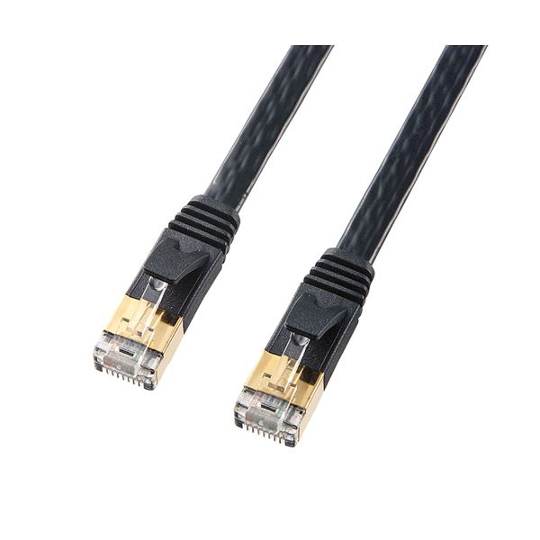 (5個セット) サンワサプライ カテゴリ7フラットLANケーブル KB-FL7-005BKNX5 6,371円