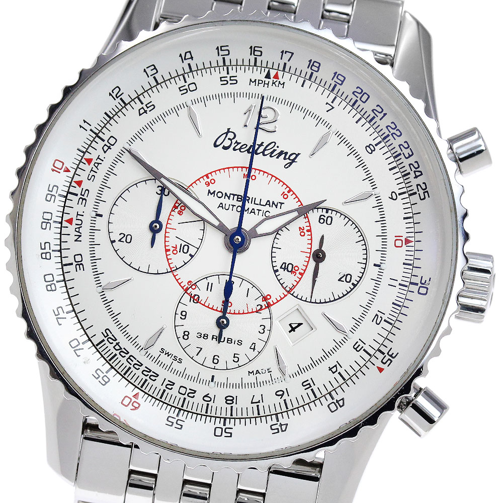 ブライトリング BREITLING A41030 ナビタイマー モンブリラン クロノグラフ 自動巻き メンズ 美品 保証書付き_848876【中古】