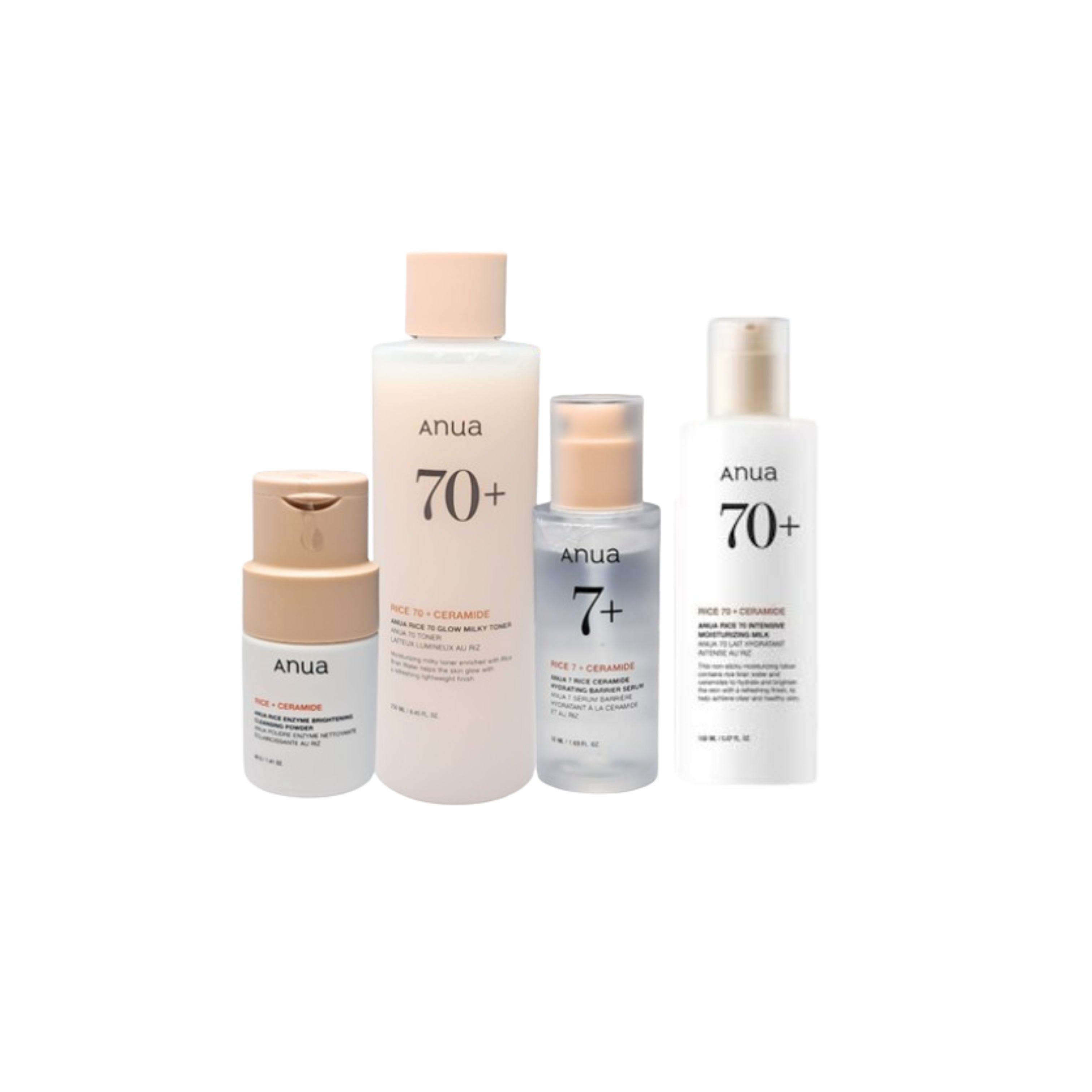 ライス70 水分光彩4点セット1個 (構成品:70グロウミルキットナー250ml + ブライトニング酵素洗顔パウダー40g + 70インテンスモイスチャーミルク150ml + 7ライスセラミドグロウ