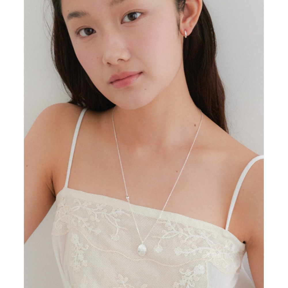 楕円形シェルネックレス 2色 JN056