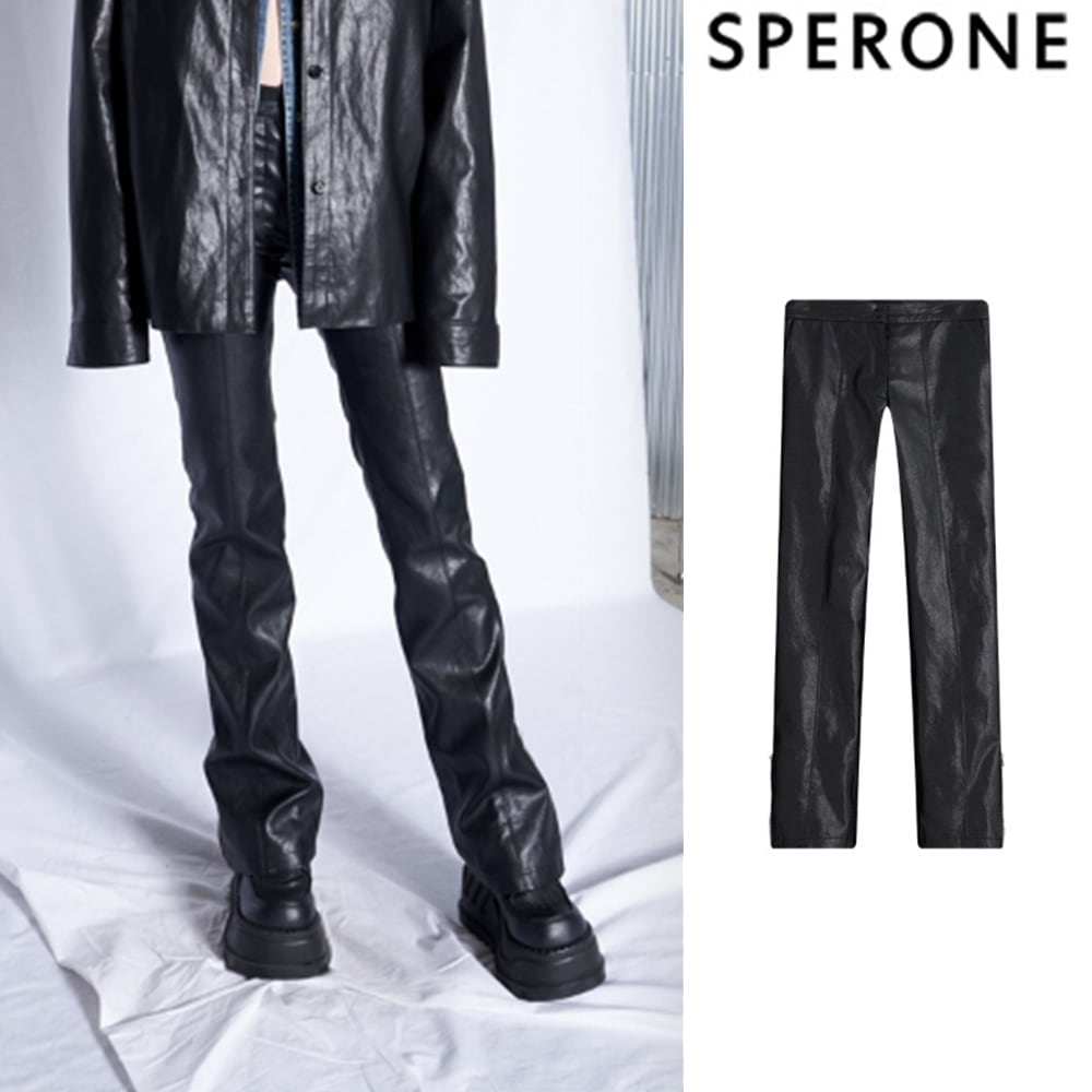 [SPERONE] leather Bootcut Pants